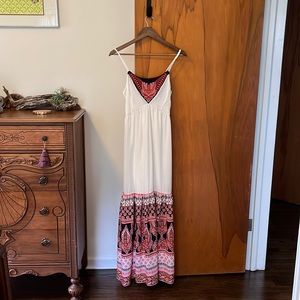 Boho Embroidered GB Maxi Dress